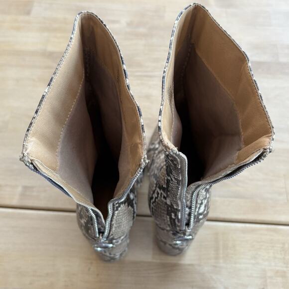 Just Fab Womens Snake Skin Pointed Estrella Zip Boots Size 9 - Picture 8 of 10